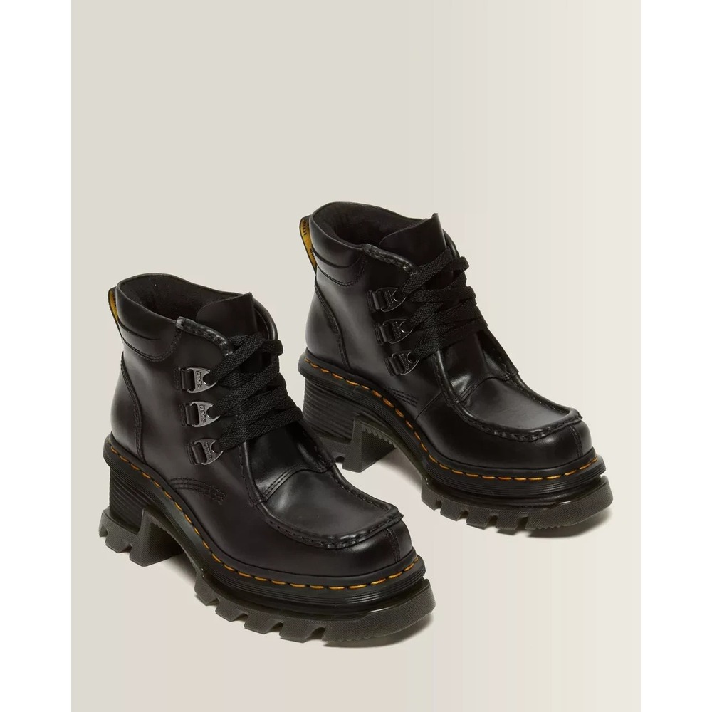 Dr. Martens Corran 3-Eye Atlas Leather Heeled Boot Womens‎ 8 Black